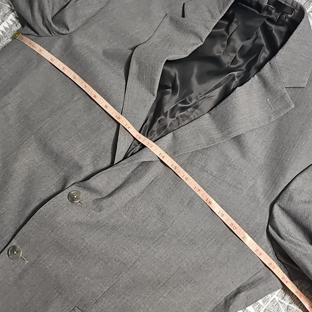 Holbrook World Traveler Gray Lt Blue Poly-Blend Sports Jacket 46R Great PreOwned